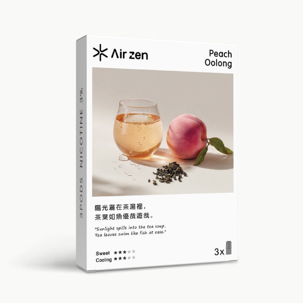 【包装】Airzen 艾爾藍 一代適配 烟弹口味 _蜜桃烏龍 Peach Oolong